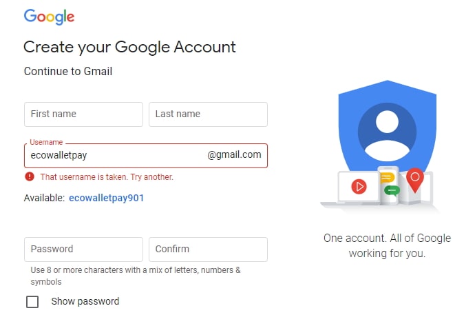 gmail username availability