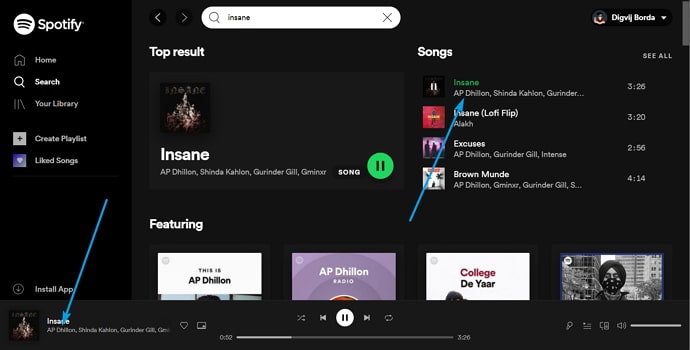 check total view count of songs on spotify