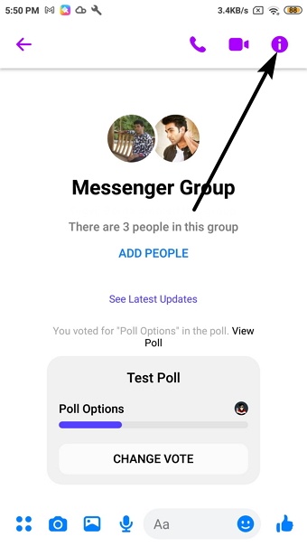 delete poll on facebook messenger
