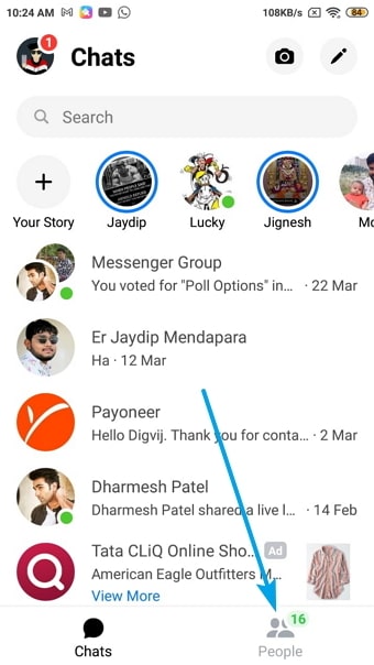 remove contacts from messenger