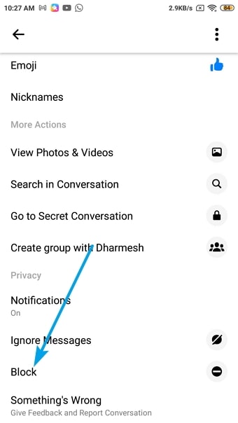 remove contacts from messenger
