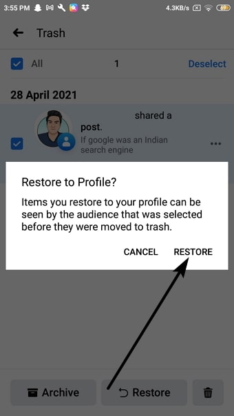 recover deleted facebook posts