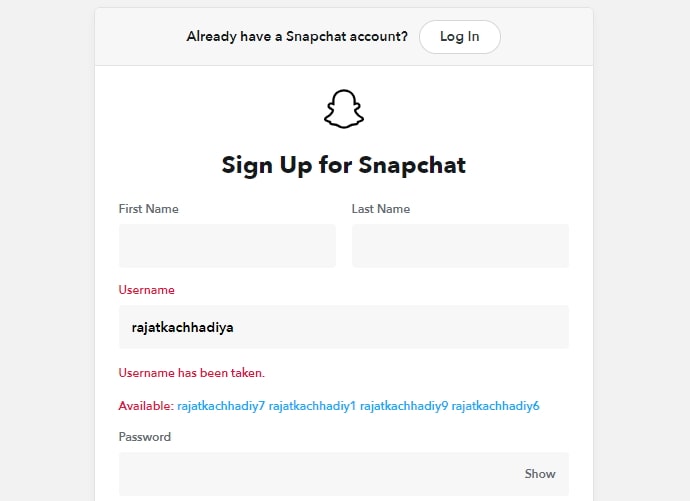 snapchat username availability