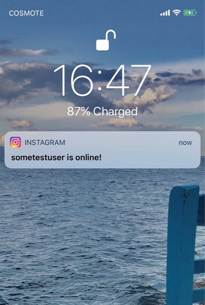 get notification when someone is online on instagram