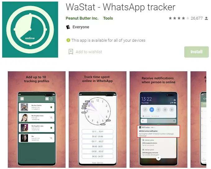 get notification when someone is online on whatsapp