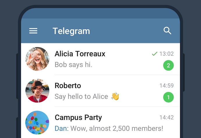 send message to non mutual contacts on telegram