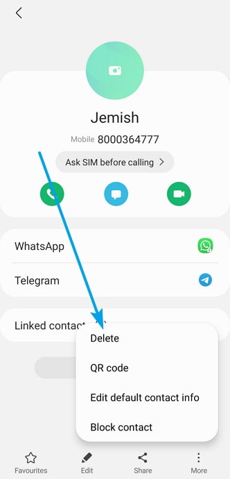 delete someone from whatsapp contact list
