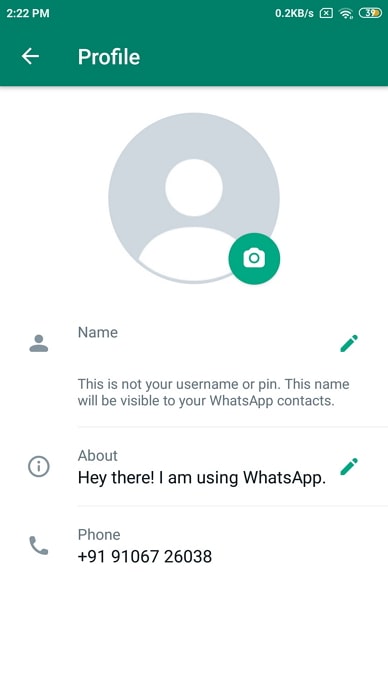 keep empty or blank name in whatsapp