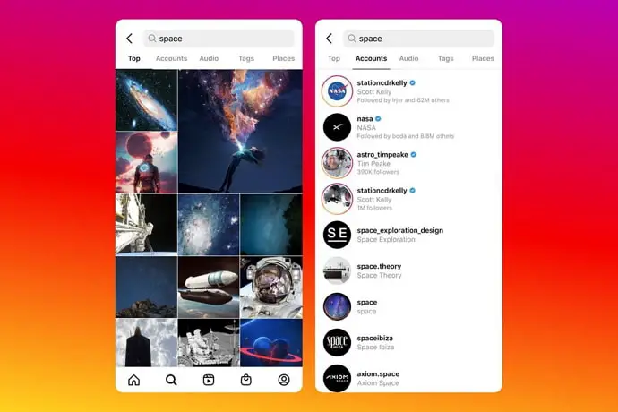 hide instagram account from search