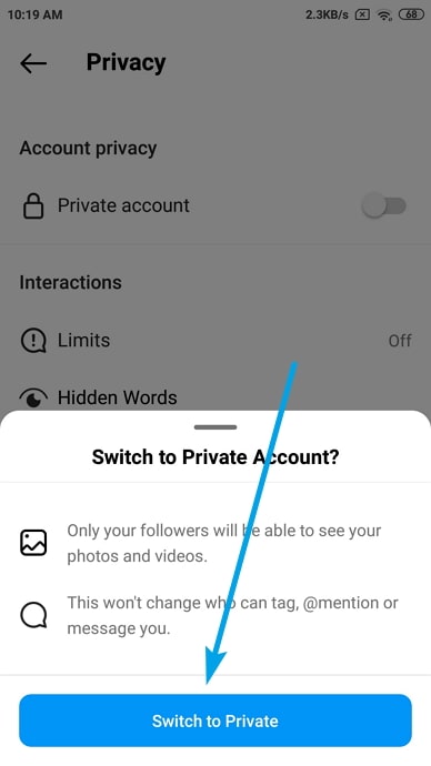 hide instagram posts from someone