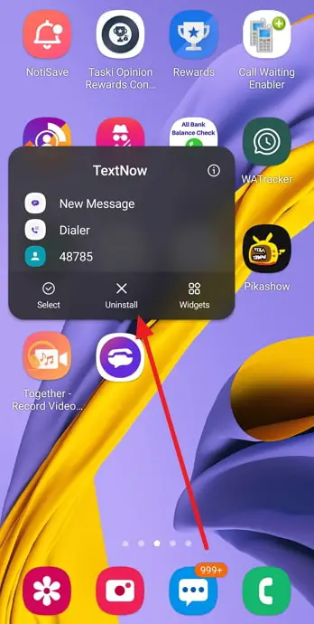 delete textnow account