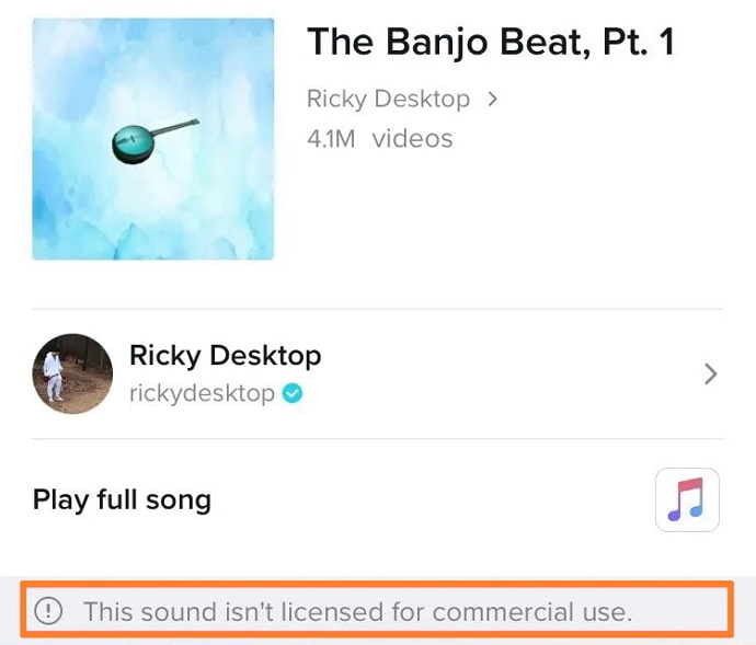 this sound isn’t licensed for commercial use
