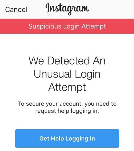 fix suspicious login attempt on instagram