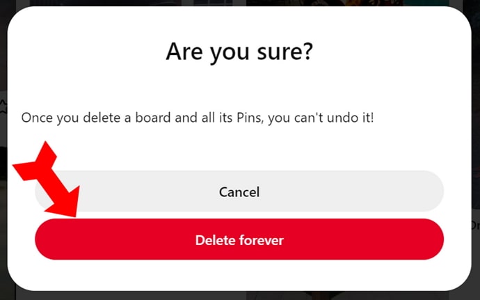 recover deleted pinterest board