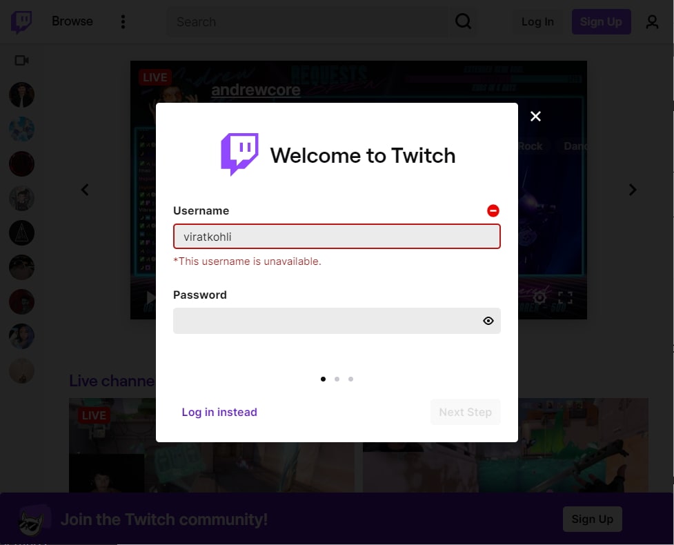 twitch name availability