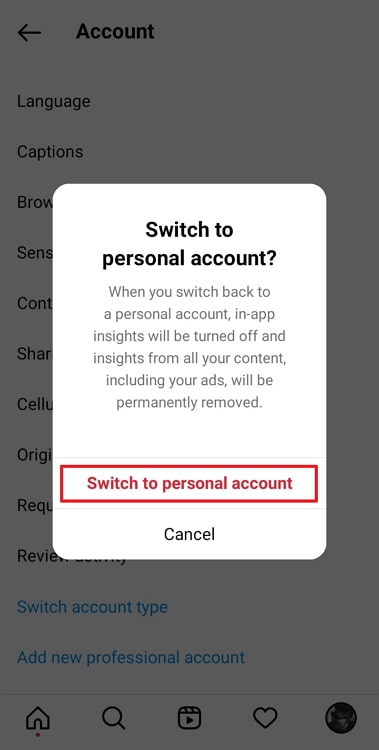 fix business accounts can’t be private on instagram
