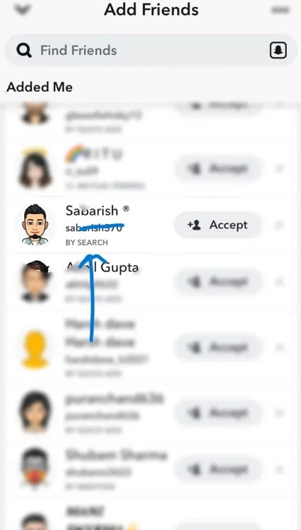 add someone on snapchat without it saying added by search