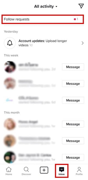 see follow requests on tiktok