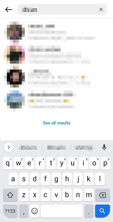 stop instagram search suggestions when typing