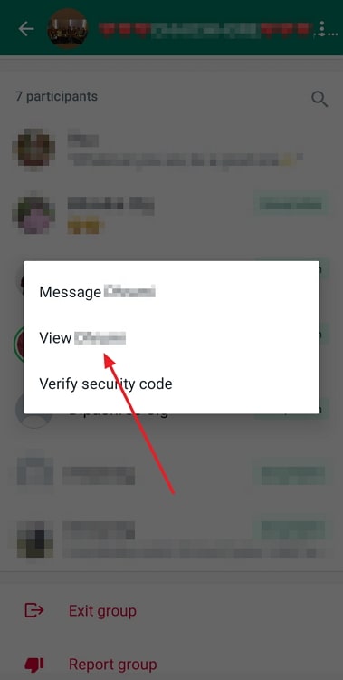 block a particular number in whatsapp group