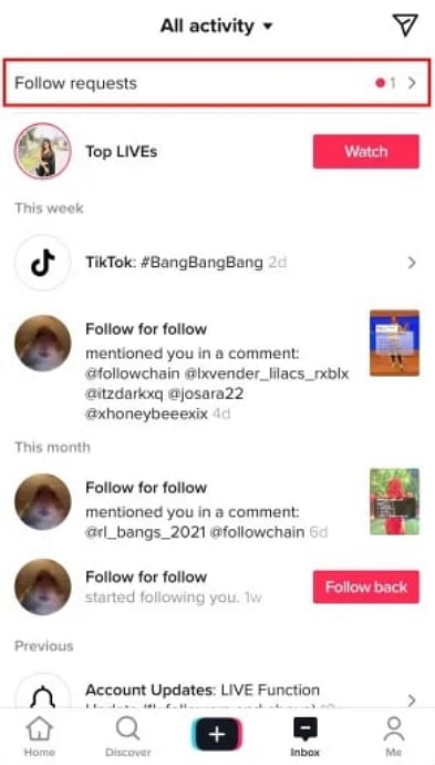 know if someone declined your follow request on tiktok