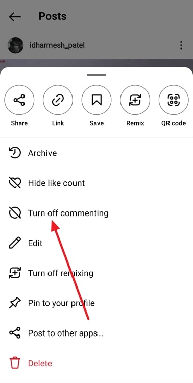 restore comments on instagram after unblocking