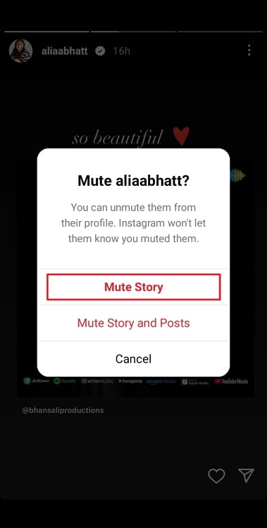stop seeing someone's instagram stories