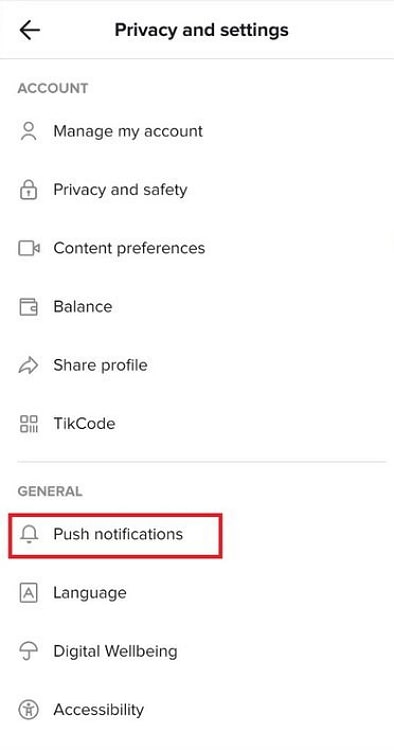 turn on post notifications on tiktok
