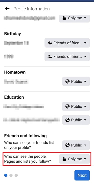 hide liked pages on facebook from friends and others