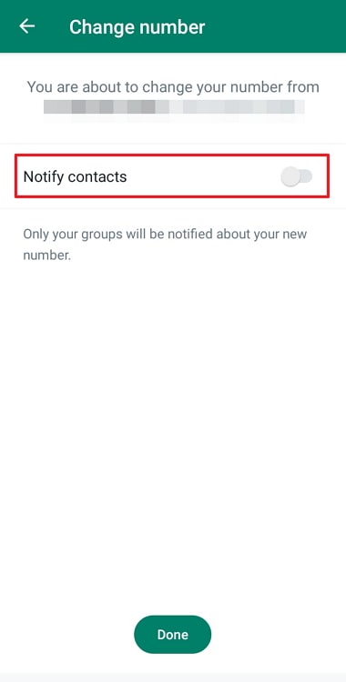 if i change my number on whatsapp, will my contacts get notified