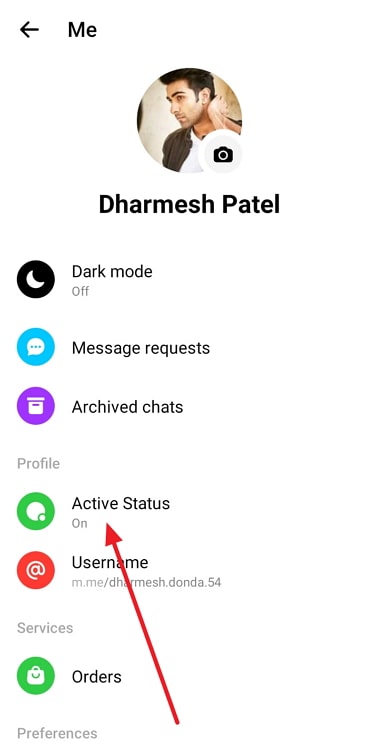 what does green dot next to camera on messenger mean