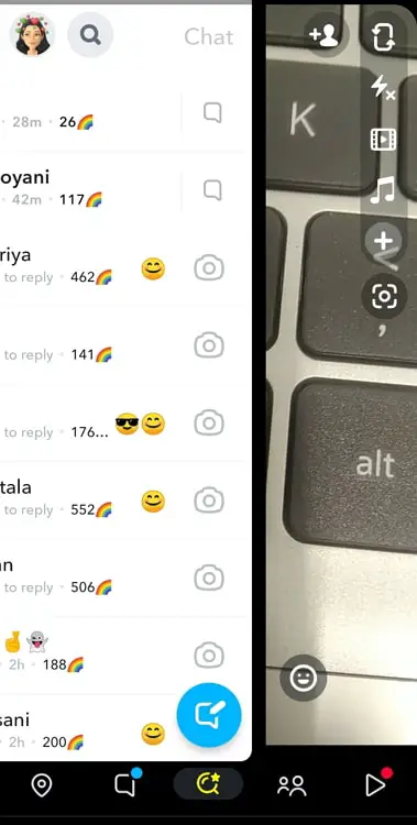 does snapchat say you're typing if you only open the chat