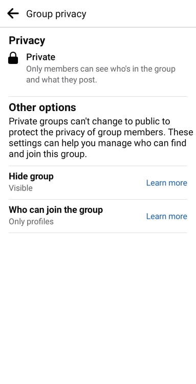 hide joined groups on facebook from friends and others