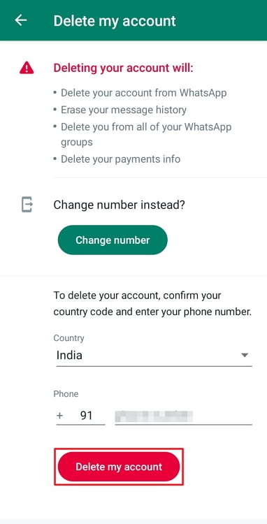 if i delete my whatsapp account, will it leave notification in group chats