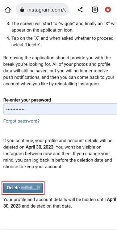 long does it take to reactivate instagram account after deactivating