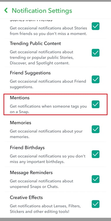 what does added by mention mean on snapchat