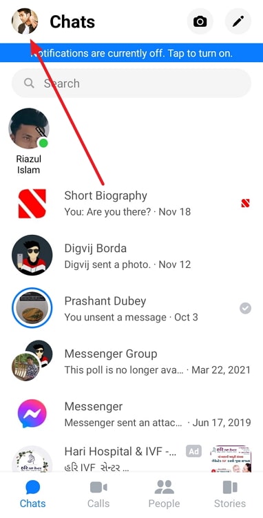 what does you are not connected to person mean on messenger