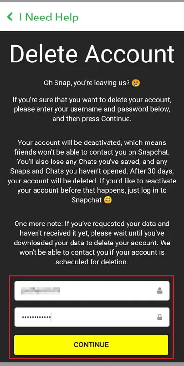 if you delete your snapchat account, will conversations you had be deleted
