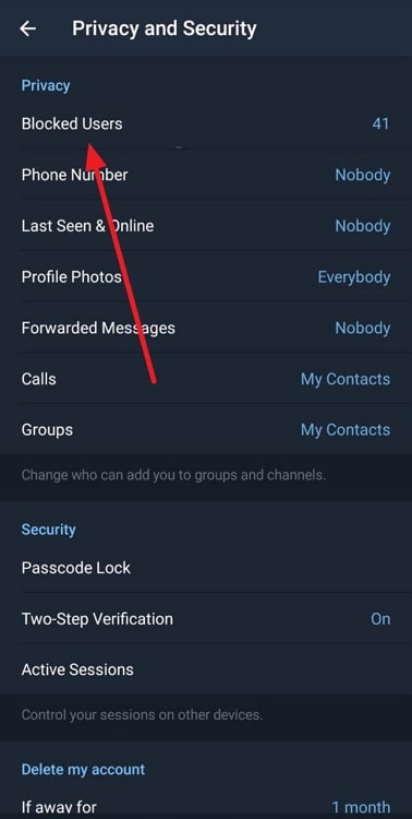 unblock myself from telegram by another user
