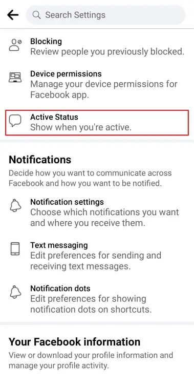 why does facebook say active now without green dot