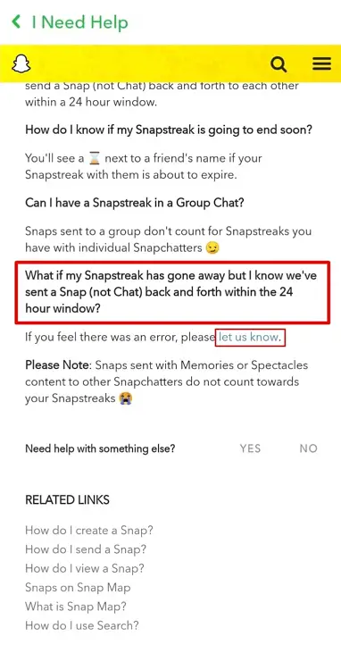 if you get streak back from snapchat support, will other person be notified