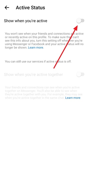 why does facebook messenger say i'm active when i'm not