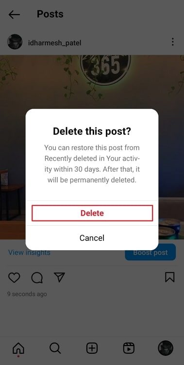 replace a photo on instagram after posting