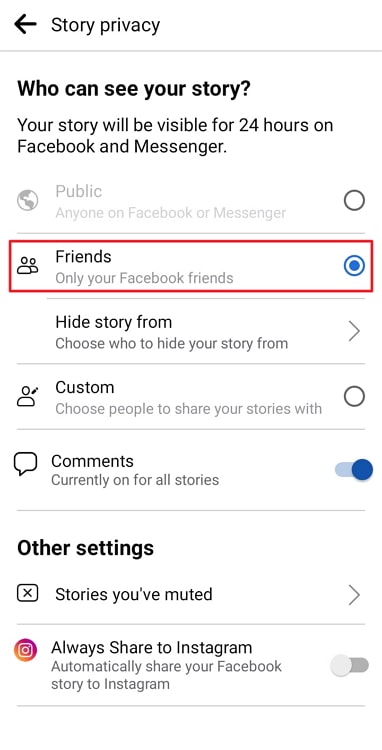 if i hide my story on facebook will the person know